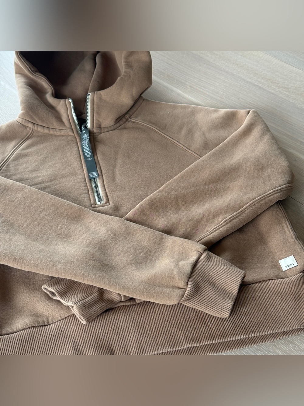 Vuori Women's Zip-Up Hoodie in Tan Brown, Size XS - Picture 1 of 7